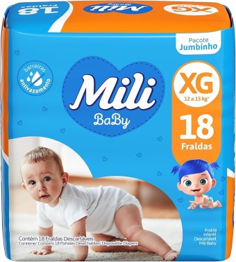FRALDA MILI BABY JUMBINHO XG C/18