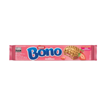 BISCOITO RECHEADO BONO MORANGO 90G