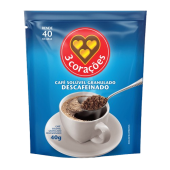 CAFE SOLUVEL 3CORACOES GRANULADO DESCAFEINADO REFIL 40G