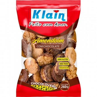 BISCOITO KLAIN AMENDOIM C/ CHOCOLATE AO LEITE 260G