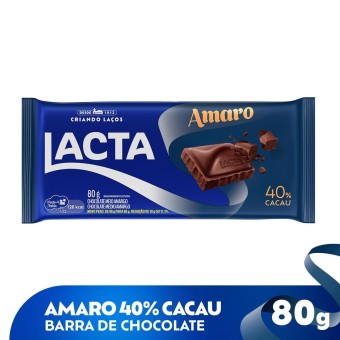 CHOCOLATE EM BARRA LACTA AMARO 80G