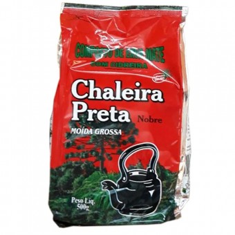 ERVA MATE CHALEIRA PRETA COM CIDREIRA 500G