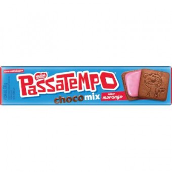 BISCOITO PASSATEMPO CHOCOMIX MORANGO 130G