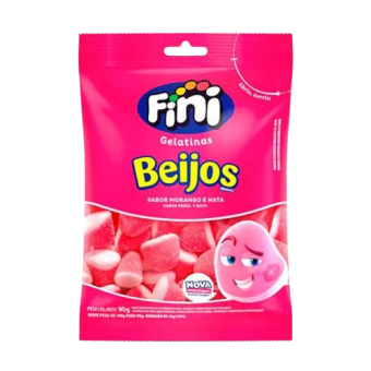 BALA GEL FINI BEIJO MORANGO 80G