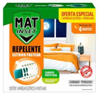 INSETICIDA MAT INSET APARELHO + 4REFIL PASTILHA
