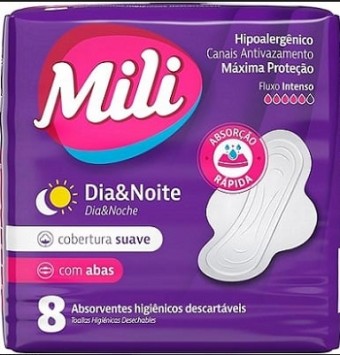 ABSORVENTE MILI DIANOITE SUAVE C/ABAS C/ 8UNI