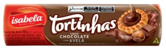 BISCOITO TORTINHAS ISABELA  CHOCOLATE COM AVELÃ