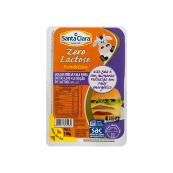 QUEIJO SANTA CLARA MUSSARELA FATIADO ZERO LACTOSE 150G