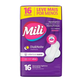 ABSORVENTE MILI DIANOITE SUAVE C/ABAS C/ 16UNI