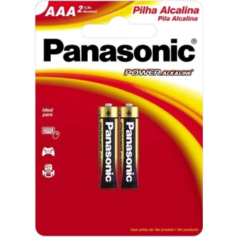 PILHA PANASONIC ALCALINA AAA PALITO C/2 UND