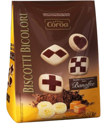 COROA BISCOITO BICOLORI BANOFFEE 180 GR 