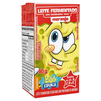 LEITE FERMENTADO MORANGO ELEGE BOB ESPONJA 480G C/6