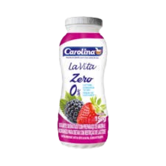 IOGURTE CAROLINA  ZERO LACTOSE LA VITA AMORA E MORANGO 150G
