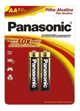 PILHA PANASONIC ALCALINA AA PEQUENA C/2 UND