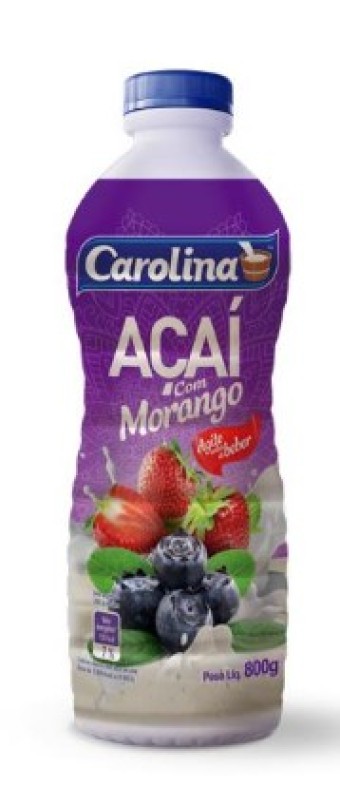 BEBIDA LACTEA GARRAFA CAROLINA ACAI COM MORANGO 800G