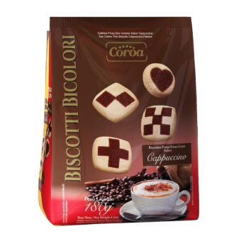 COROA BISCOITO BICOLORI CAPPUCCINO 180GR