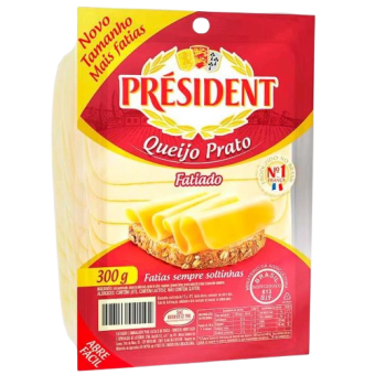 QUEIJO PRATO FATIADO PRESIDENT 300G