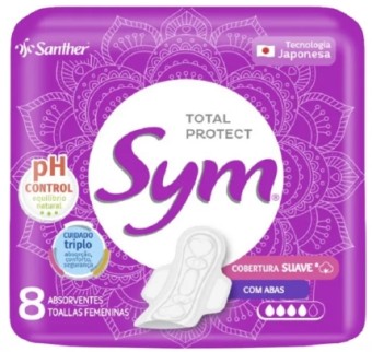 ABSORVENTE SYM COB.SUAVE C/ABAS C/8
