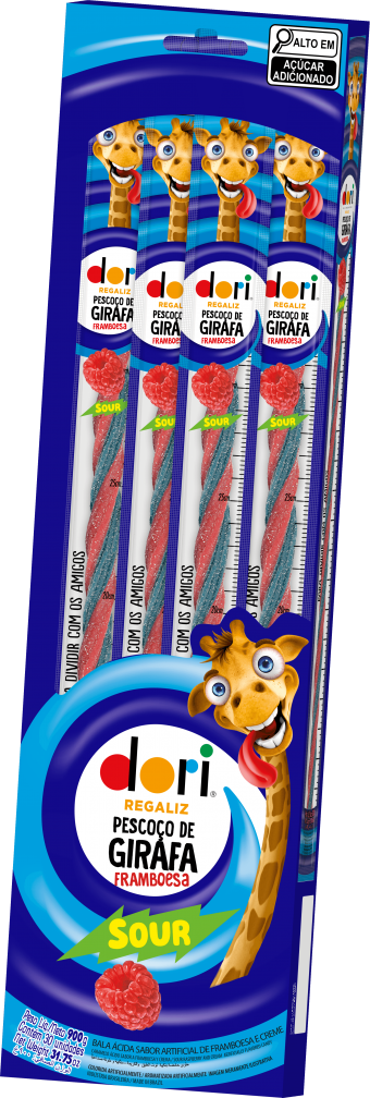 BALA DORI PESCOÇO DE GIRAFA FRAMBOESA 30G