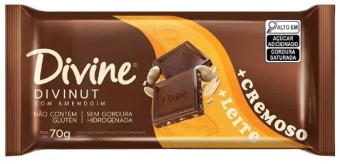 BARRA CHOC AO LEITE MAIS CREMOSO C/ AMENDOIM 70G