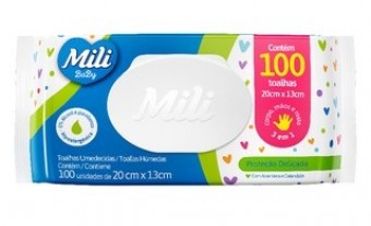 TOALHINHA UMEDECIDA MILI BABY C/ 100