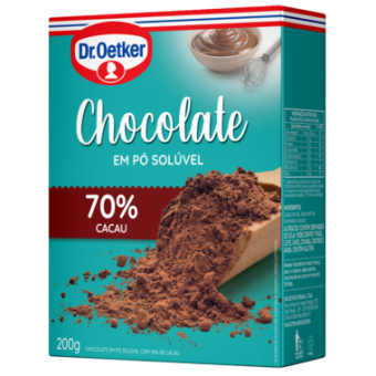 CHOCOLATE EM PÓ 70% CACAU DR.OETKER 200G