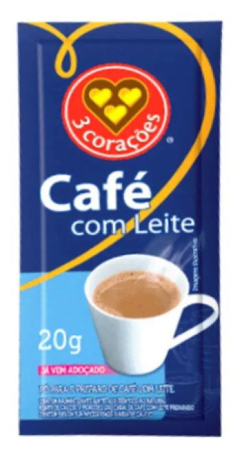 CAFE C/LEITE 3 CORACOES SACHE 20G