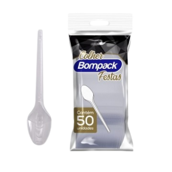 COLHER SOBREMESA CRISTAL BOMPACK C/50 UN