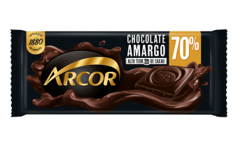 CHOCOLATE EM BARRA ARCOR AMARGO 70% CACAU 80G